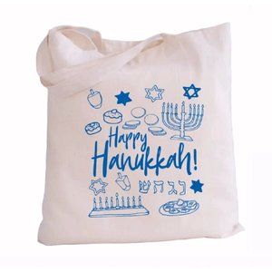 Happy Hanukkah Canvas Market Tote - NEW Fast Ship